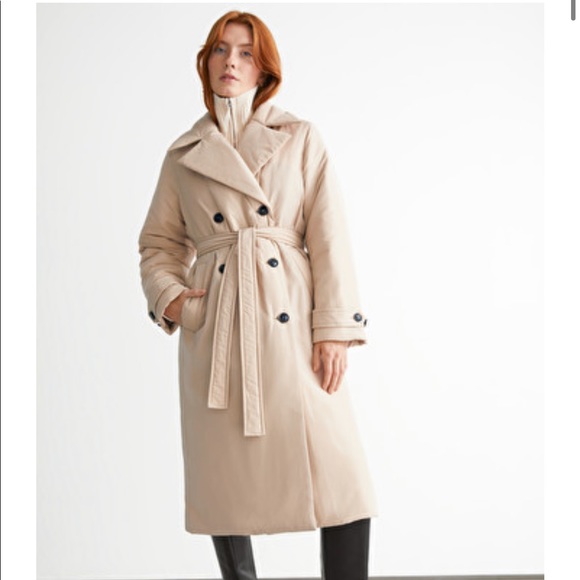 \u0026 Other Stories Jackets \u0026 Coats | \u0026 Other Stories Beige Padded Trench Coat | Color: Cream | Size: Xs | Velvetplants's Closet